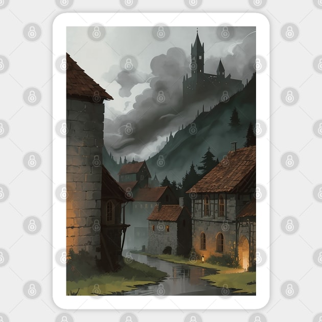 Barovia Imagery - Village in Barovia Sticker by CursedContent